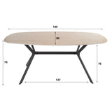 Dining Table Vesta Danish Oval Ceramic Travertine Look 180 cm 