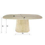 Milo Dining Table Rectangle 180 cm Ceramic Travertine 