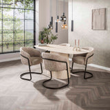 Milo Dining Table Rectangle 180 cm Ceramic Travertine 