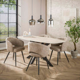 Aureo Oval Dining Table 180 cm Travertine Ceramic 