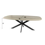 Aureo Oval Dining Table 180 cm Travertine Ceramic 