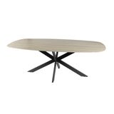 Valente Oval 215 Travertine 3D Ceramic Dining Table 