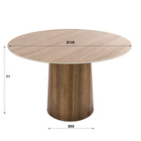 Round dining table Jimi Ø120 cm beige travertine ceramic
