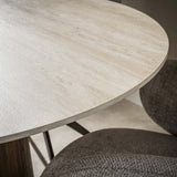 Round dining table Jimi Ø120 cm beige travertine ceramic