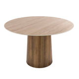 Round dining table Jimi Ø120 cm beige travertine ceramic