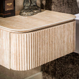 Zwevend nachtkastje met 1 lade Jimi beige keramiek travertin