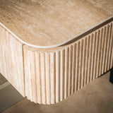 Zwevend nachtkastje met 1 lade Jimi beige keramiek travertin