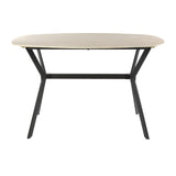 Rivoli Danish Bar Table Oval 140 cm Ceramic Travertine 