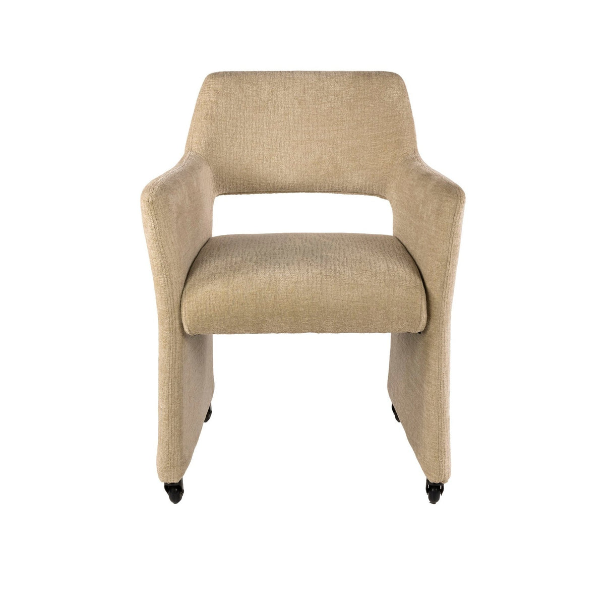 Set of 2 dining chairs Jaroq sand on wheels 