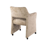 Set of 2 Siena Alura sand dining chairs with wheels 