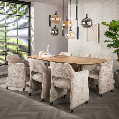 Set of 2 Siena Alura sand dining chairs with wheels 