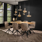 Set of 2 dining chairs Lirio Bouclé taupe swivel 