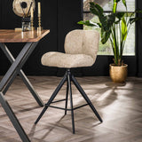 Lirio Bouclé Sand Comfort Swivel Bar Stool 