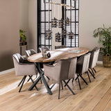 Set of 2 Dining Chairs Lino Velvet Anthracite Swivel 