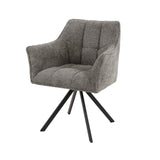 Set of 2 Dining Chairs Lino Bouclé Taupe Swivel 