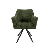 Eetkamerstoelen - Eetkamerstoel Lino Groen Draaibaar - Dimehouse