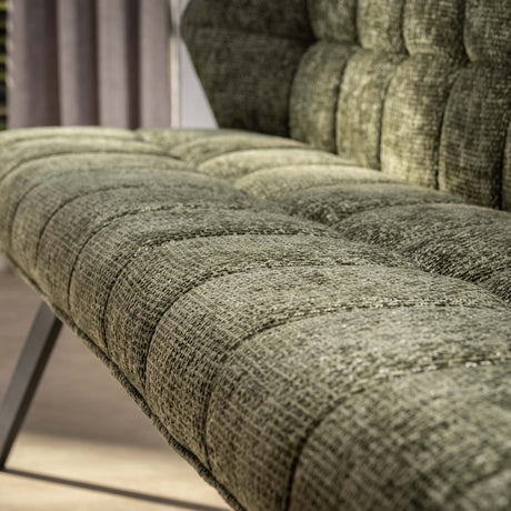 Eetkamerbank Lino Chenille Stof Hoven Groen Geblokt 180 cm