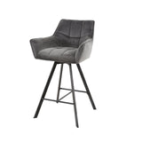 Bar stool Lino Velvet Anthracite Swivel 