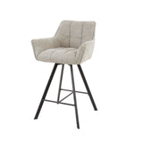 Lino Bouclé Sand Bar Stool Rotatable Grid 
