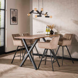 Bar stool Lino Velvet Champagne Swivel 