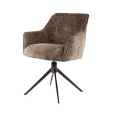 Chia Rich Fabric Dining Chair Taupe Swivel 