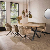 Dining chair Chia Velvet Champagne Swivel 