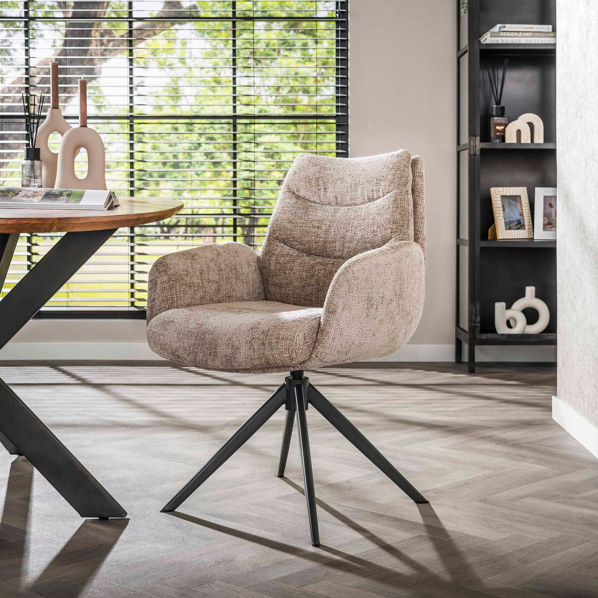 Dining chair Elite Sand Chenille Fabric Rich Swivel 