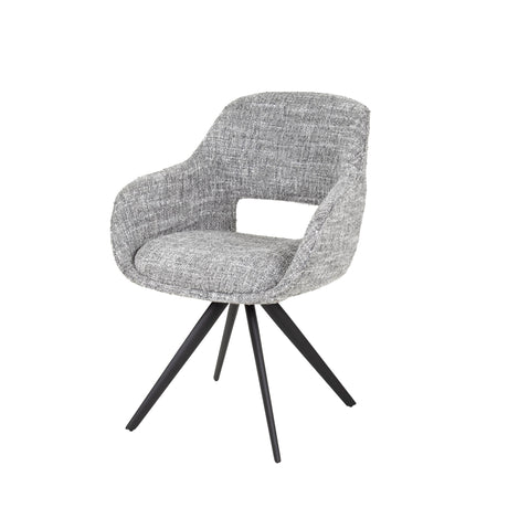 Set of 2 Dining Chairs Springo Swivel Fabric Steel Gray 