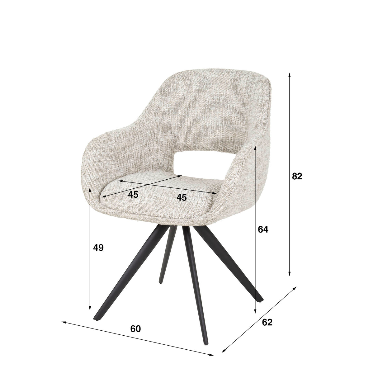 Springo Dining Chair Swivel Eagle Cream 