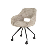 Dining chair with wheels Springo swivel Eagle fabric Sand 