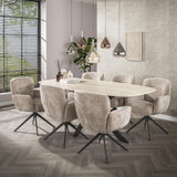 Set of 2 dining chairs Savona swivel Hoven rich sand 