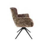 Set of 2 Milano swivel dining chairs Hoven rich champagne 