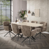 Set of 2 Milano swivel dining chairs Hoven rich champagne 