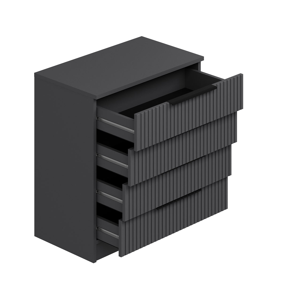 Chest of drawers bare anthracite melamine 72x77x42 cm