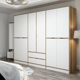 Kledingkasten - Kledingkast Elina Wit Goud Melamine 277x208x52 cm - Dimehouse