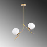 Hanglamp 2-lichts Goud Glas Nimbus