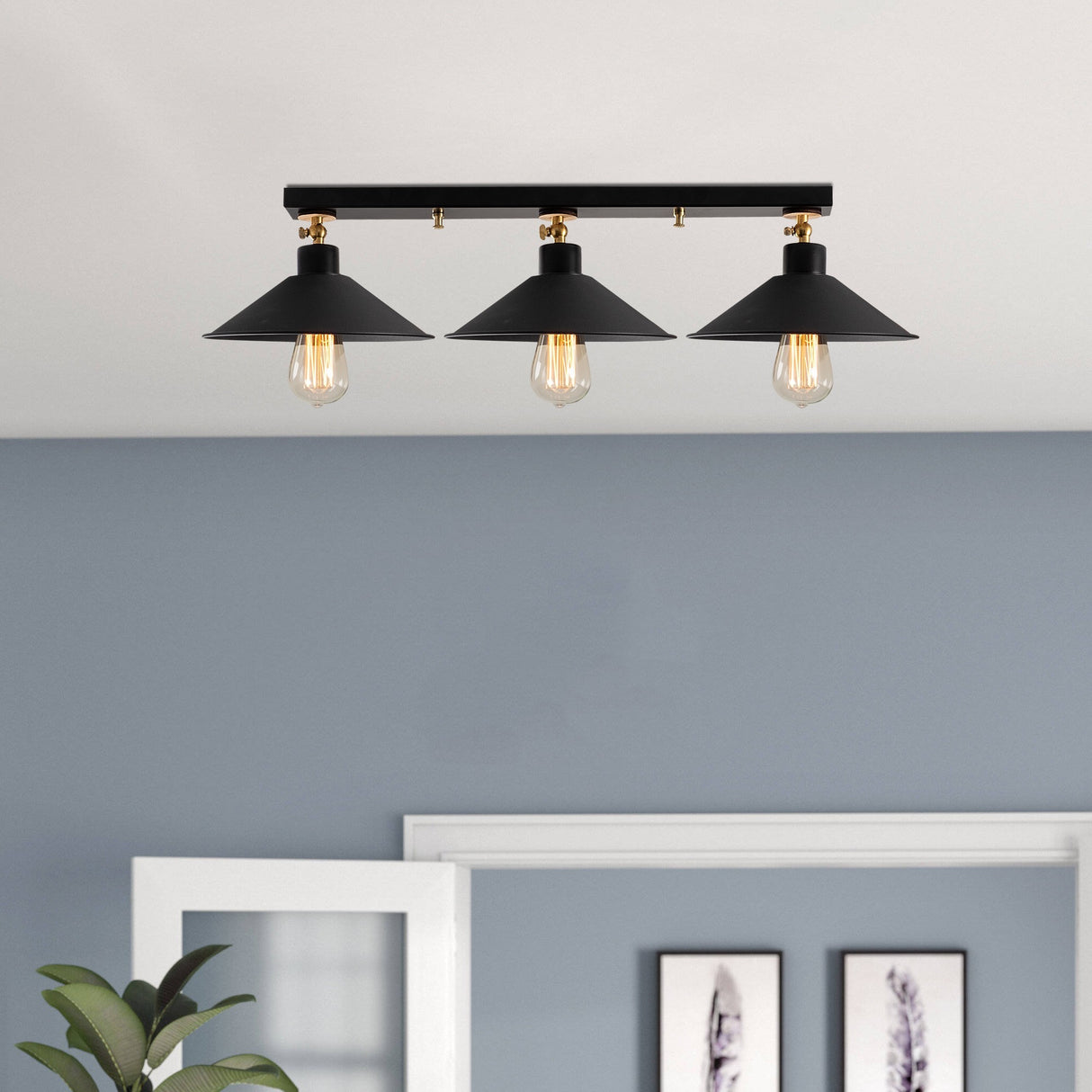 Pendant lamp 3-light Black Metal Allure 