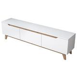 TV Meubels - TV Meubel Osiris Wit Licht Walnoot Melamine 180x48,6x35 cm - Dimehouse