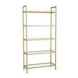 Bookcase Veneto Gold Glass 80x165x30 cm