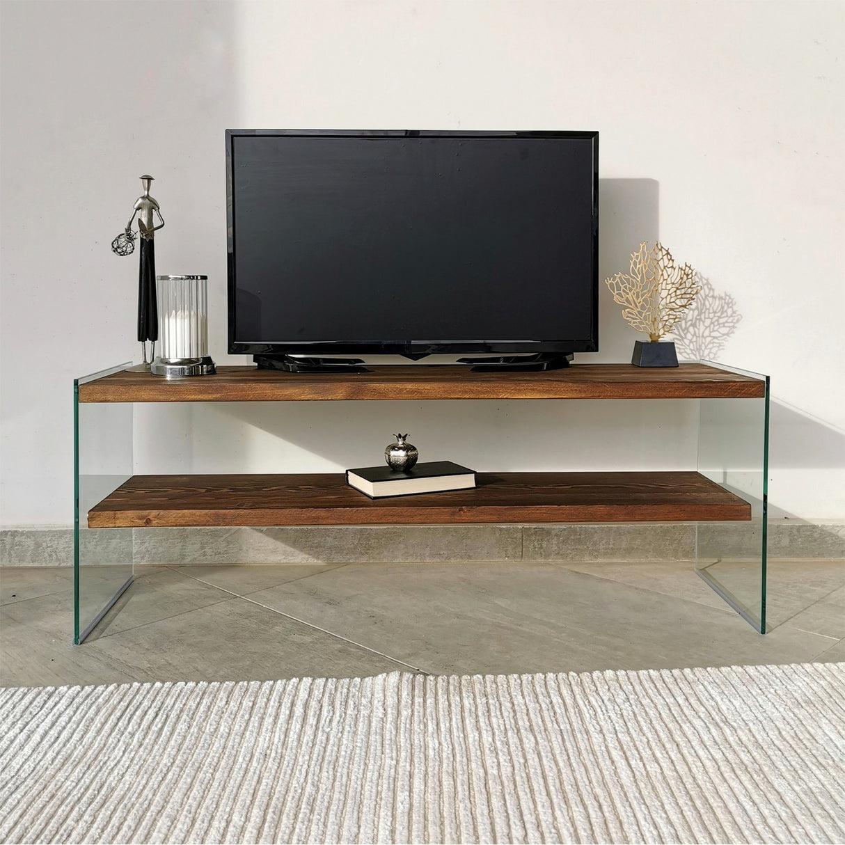 TV Meubel Coral Walnoot Dennenhout 120x45x35 cm