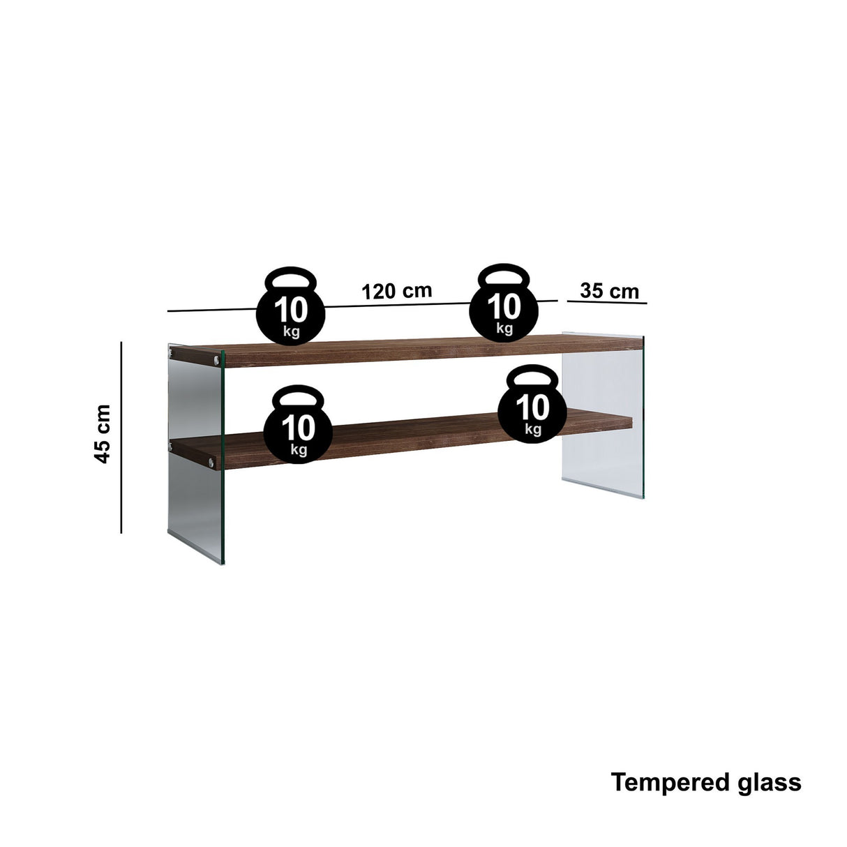 TV Meubel Coral Donker Walnoot Dennenhout 120x45x35 cm