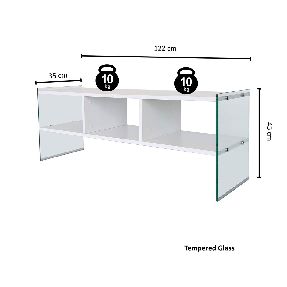 TV Furniture Coral White Melamine 120x45x35 cm