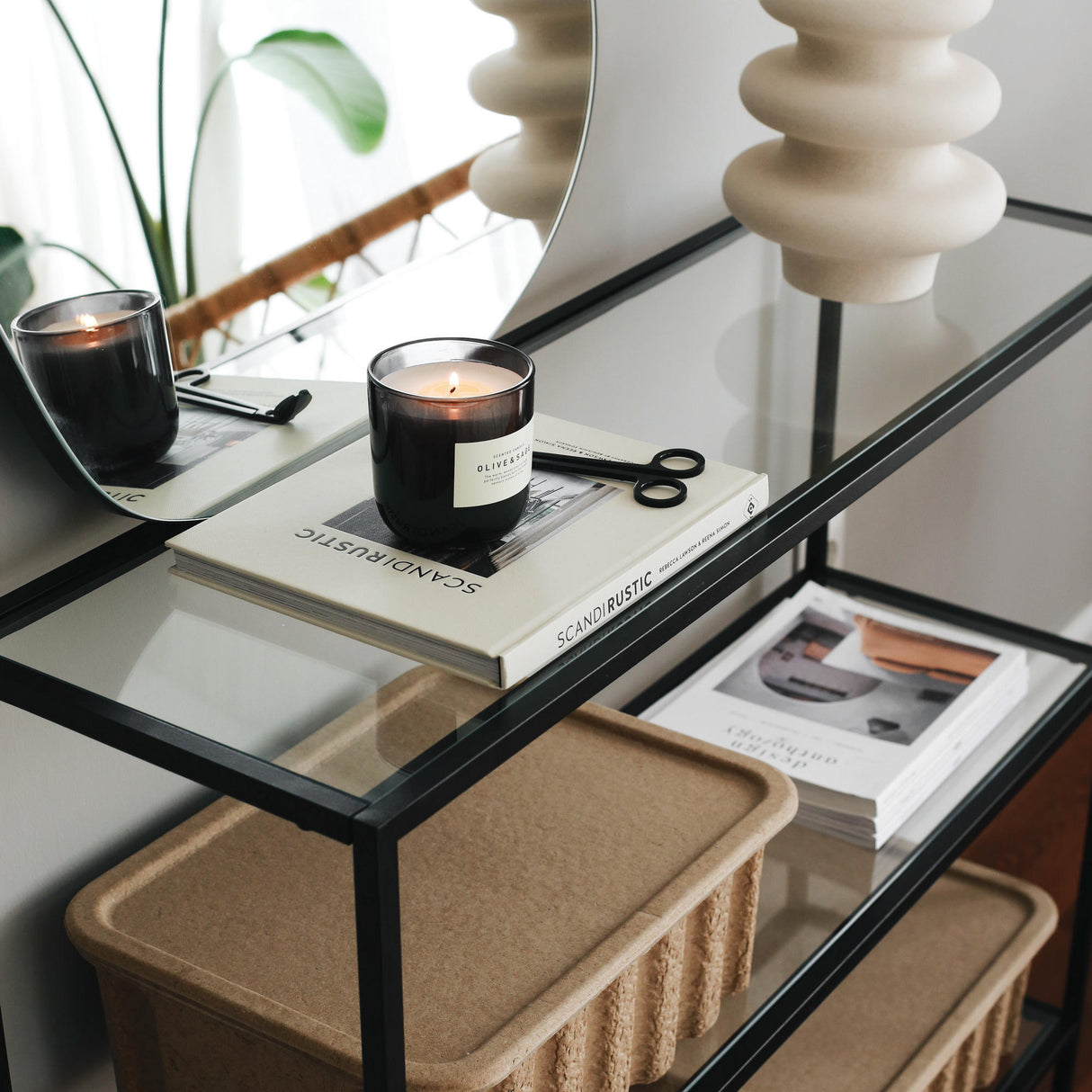 Dressing table Avignon Black Glass 100x85x30 cm