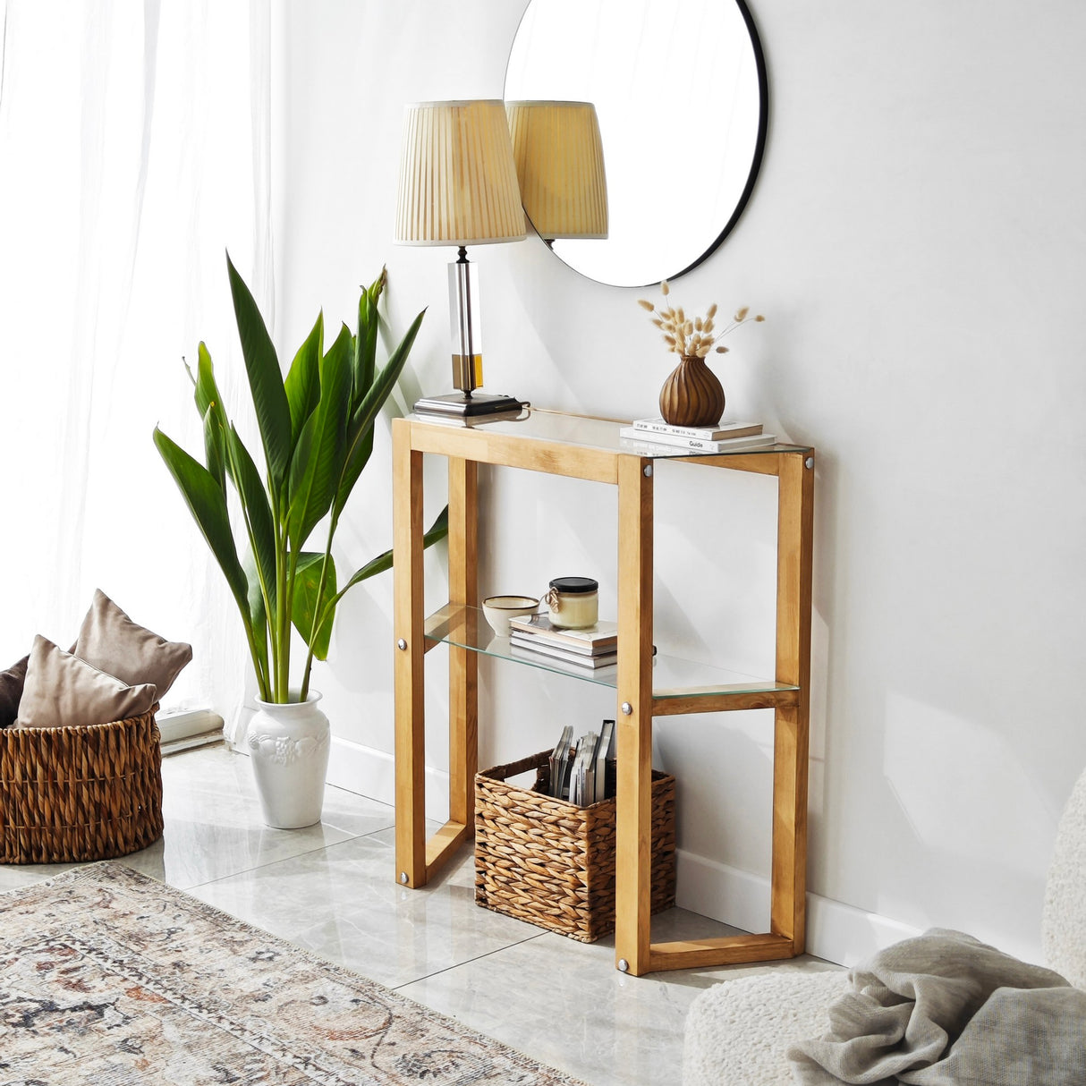 Dressing table trapezoid oak wood