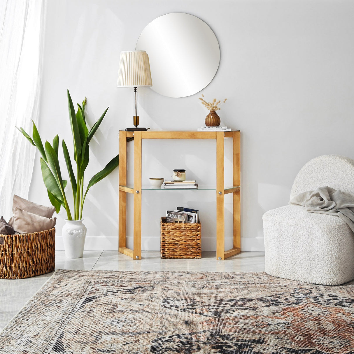 Dressing table trapezoid oak wood