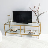 TV furniture basic gold gold glass 130x45x40 cm