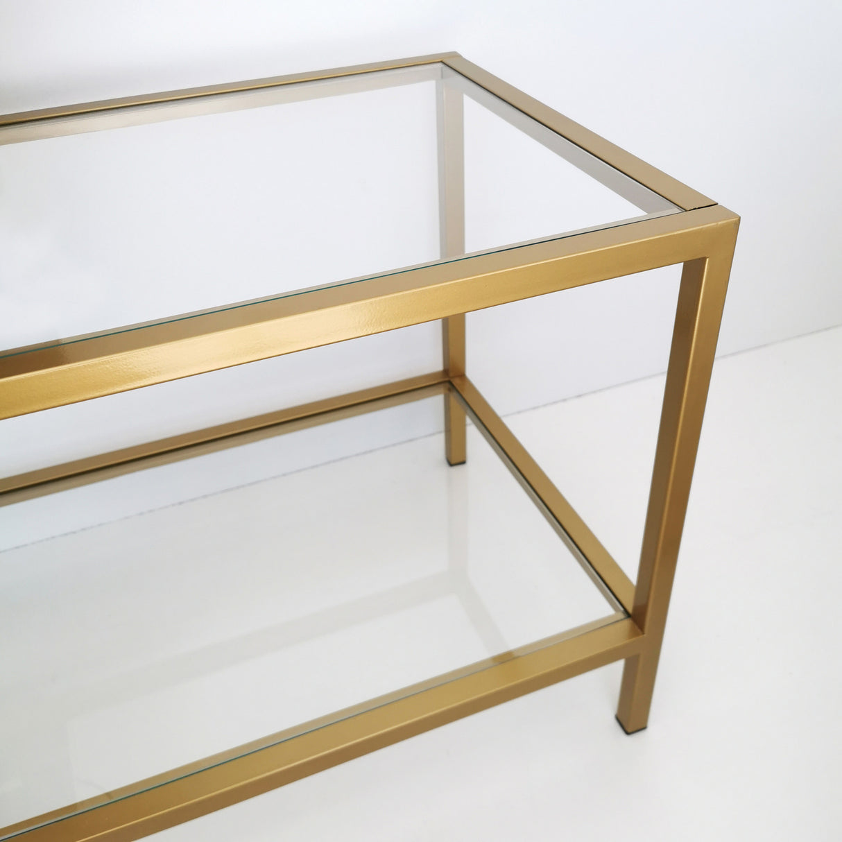 TV furniture basic gold gold glass 130x45x40 cm