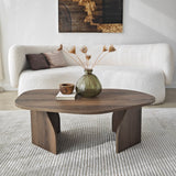 Organic Coffee Table Walnut Melamine Rack - 105x65 cm 