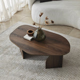 Organic Coffee Table Walnut Melamine Rack - 105x65 cm 