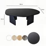 Rock coffee table oval black 100 x 60 cm Melamine coated wood composite